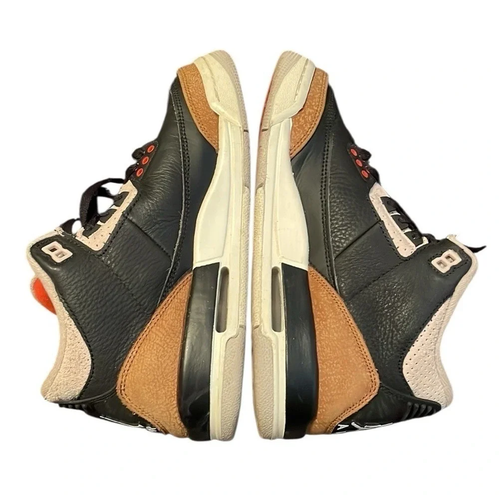 Nike Boy's Air Jordan 3 Retro (GS) Black/Rush Orange - Fossil Stone Size 5Y‎